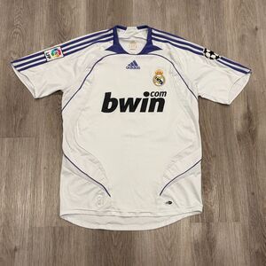 RARE Original Real Madrid 2007/08 Home Football Shirt Raul Adidas Adult Medium